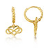 Yellow Gold Infinity Heart Cuban Link Huggie Earrings