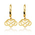Yellow Gold Infinity Heart Cuban Link Huggie Earrings