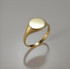 Polished Gold Round Signet Pinky Ring