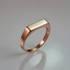 Gold Stackable Rectangle Bar Signet Pinky Ring