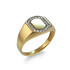 Gold Oval Signet Pinky Ring with 20 Diamonds