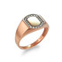 Gold Oval Signet Pinky Ring with 20 Diamonds