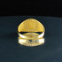 Gold Oval Signet Pinky Ring with 20 Diamonds