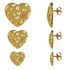 14K Yellow Gold Nugget Diamond-Cut Heart Stud Earrings (3 sizes)