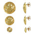 14K Yellow Gold Nugget Sparkle Cut Round Stud Earrings (3 sizes)