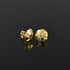 14K Yellow Gold Nugget Sparkle Cut Round Stud Earrings (3 sizes)