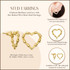 Yellow Gold Barbed Wire Heart Stud Earrings