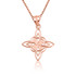 Polished Gold Celtic Triquetra Cross Pendant Necklace