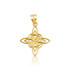 Polished Gold Celtic Triquetra Cross Pendant Necklace