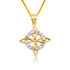 Gold Irish Celtic Triquetra Cross Pendant Necklace