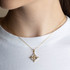 Gold Irish Celtic Triquetra Cross Pendant Necklace