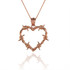 Gold Barbed Wire Heart Pendant Necklace (S/M/L)