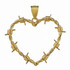Gold Barbed Wire Heart Pendant Necklace (S/M/L)