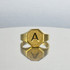 Men's Yellow Gold Letter Initial Octagon Signet Ring