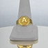 Men's Yellow Gold Letter Initial Octagon Signet Ring