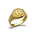 Men's Yellow Gold Letter Initial Octagon Signet Ring
