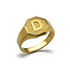 Men's Yellow Gold Letter Initial Octagon Signet Ring