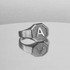 Men's White Gold Letter Initial Octagon Signet Ring