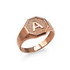 Men's Rose Gold Letter Initial Octagon Signet Ring