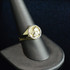 Gold Cupid Cherub Angel Halo Diamond Round Signet Ring