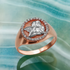 Gold Cupid Cherub Angel Halo Diamond Round Signet Ring