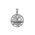 Polished Gold Lotus Flower in Circle Yoga Pendant Necklace