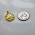 Polished Gold Lotus Flower in Circle Yoga Pendant Necklace