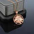 Polished Gold Lotus Flower in Circle Yoga Pendant Necklace