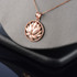 Polished Gold Lotus Flower in Circle Yoga Pendant Necklace
