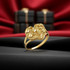 Yellow Gold Diamond-Cut Heart Nugget Ring for Women (S/M/L)