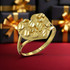 Yellow Gold Diamond-Cut Heart Nugget Ring for Women (S/M/L)