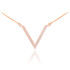 14K Rose Gold Diamond Pave V Necklace