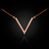 14k Rose gold diamond pave V necklace.