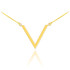 14K Polished Gold Chevron V Necklace