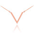 14K Polished Rose Gold Chevron V Necklace
