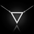 14K Polished White Gold Triangle Necklace