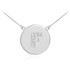14k White Gold Letter "F" Initial Diamond Disc Necklace