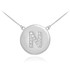 14k White Gold Letter "N" Initial Diamond Disc Necklace