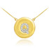 14k Gold Letter "Q" Initial Diamond Disc Necklace