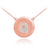 14k Rose Gold Letter "Q" Initial Diamond Disc Necklace