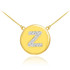 14k Gold Letter "Z" Initial Diamond Disc Necklace