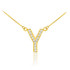 14k Gold Letter "Y" Diamond Initial Necklace