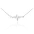 14K White Gold Heartbeat Diamond Necklace