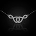 14k White Gold Double Infinity Necklace with Diamonds