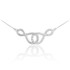 14k White Gold Double Infinity Necklace with Diamonds