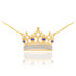 14K Gold Royal Crown Necklace with Blue Sapphires & Diamonds