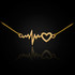 14K Gold Heartbeat Pulse & Heart Necklace