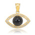 Black & Clear Diamond Evil Eye Gold Pendant