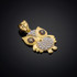 Gold Owl Charm Pendant  Necklace with Diamonds