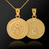 Gold US Army Reversible St. Michael Pendant Necklace